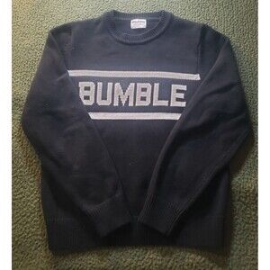 Bumble Social Dating App Crewneck Sweater Size SMALL Black and White Cozy Unisex